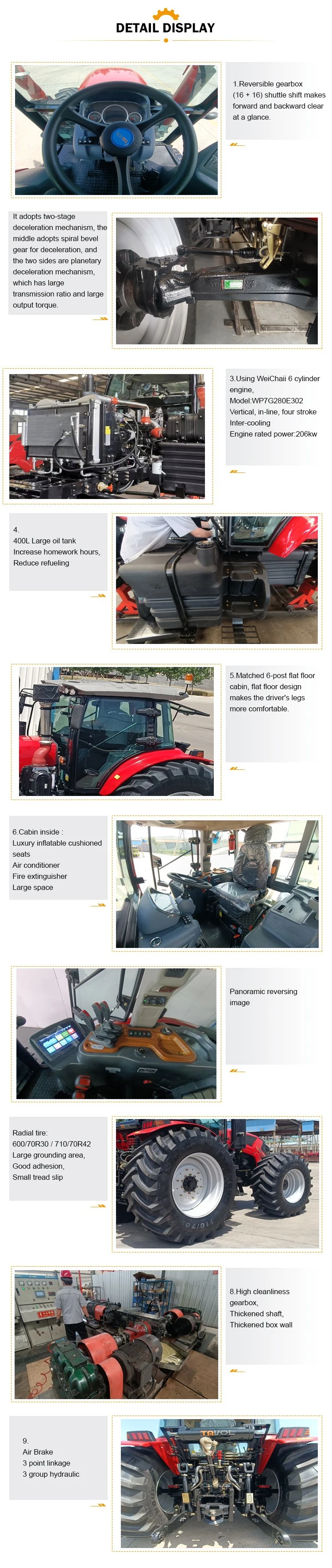 220HP-280HP Tavol Brand Farming Cheap Chinese Tractor