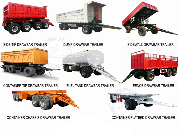 Tandem Tipping Hydraulic Transport Coal Sand Stone Rocks Dumper Semi Truck Trailers Long Vehicle